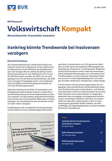 12. März 2026: Irankrieg könnte Trendwende bei Insolvenzen  verzögern